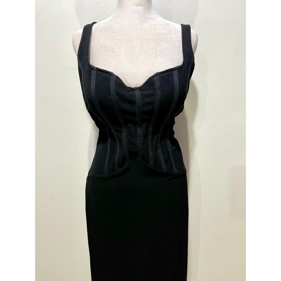 Peep maxi bodycon dress romantic sexi casual sweetheart neck summer women M - Picture 2 of 7